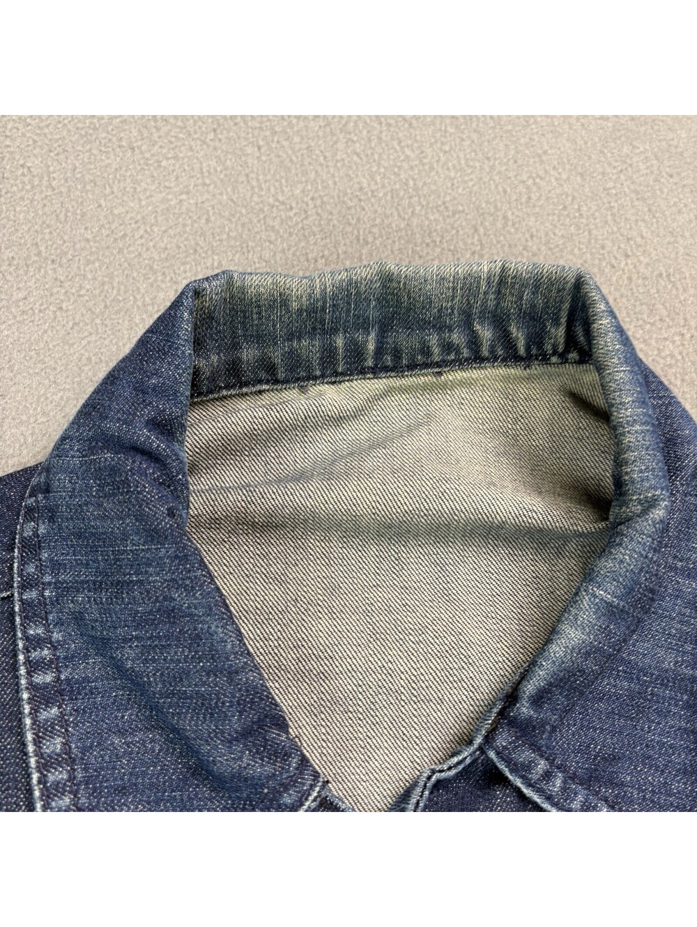 Vintage 90s Knockout Jeans Denim Jean Trucker Jacket Size XL Blue Baggy Hip Hop - Picture 3 of 9